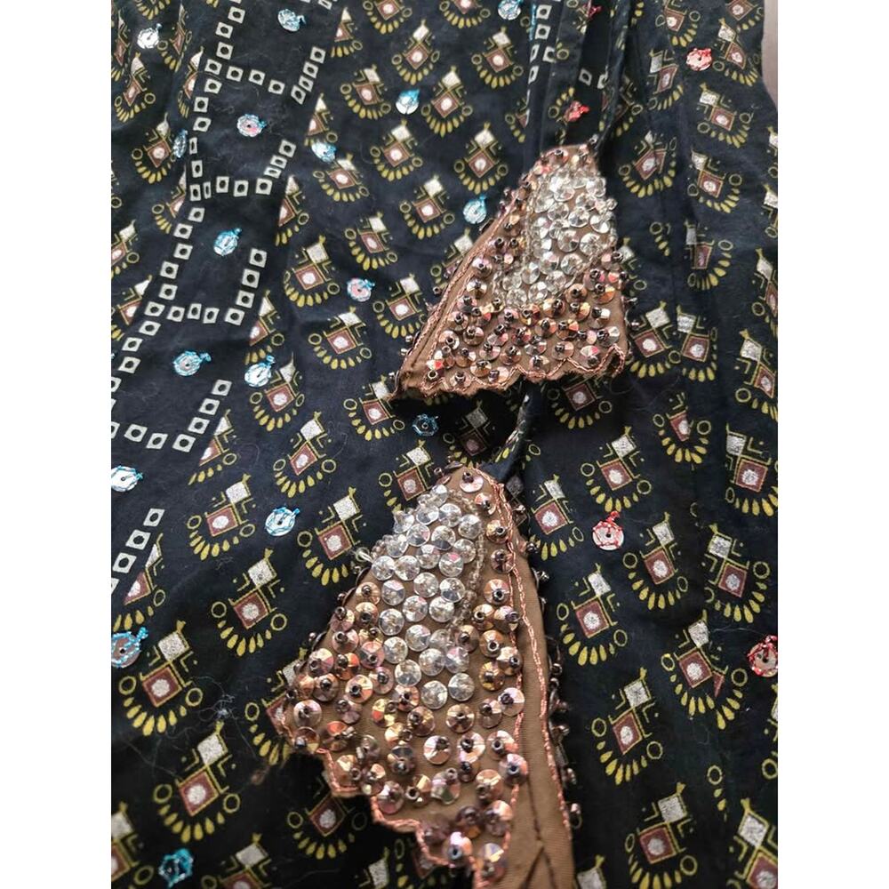 ​younique MULTIFUNKTIONAL boho-chic beaded ​Black Gold Silver  Accents Large​ - Picture 6 of 8